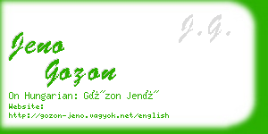 jeno gozon business card